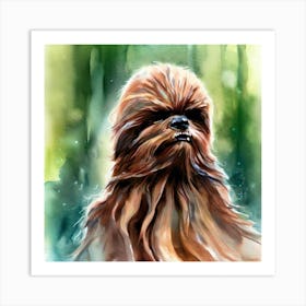 Chewbacca In Watercolor 1 Art Print