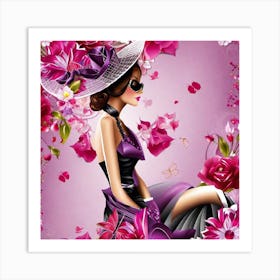 Girl In A Hat 6 Art Print