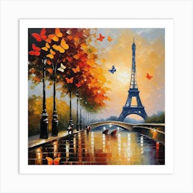 Paris With Butterflies 71 Art Print