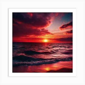 Sunset On The Beach 581 Art Print