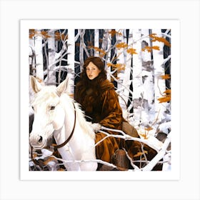 Woodlands Elite - Horseback In The Woods Art Print