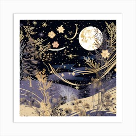 Night In The Forest Art Print