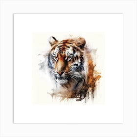 Tiger With Ink Splash Effect Art Print