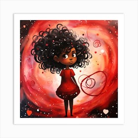 Little Girl In Red Dress Art Print