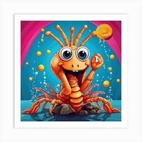 Crab With Coins Art Print