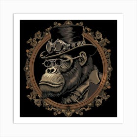 Steampunk Gorilla 24 Art Print