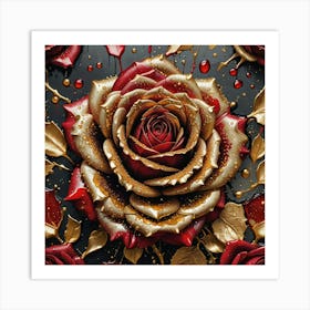 Gold Rose Art Print