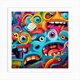 Colorful Monsters 1 Art Print