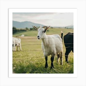 Goats In A Field 3 Art Print