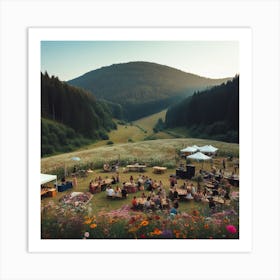 Wedding In The Mountains 1 Art Print