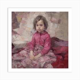 Little Girl In Pink #7 Art Print Art Print