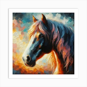 Horse Painting in oil paints Art Print