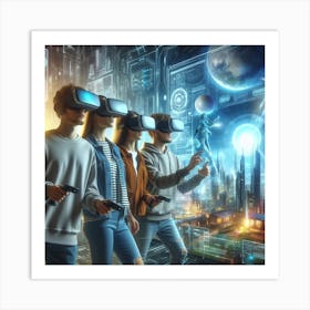 Futuristic Vr Headsets Art Print