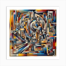 A mixture of modern abstract art, plastic art, surreal art, oil painting abstract painting art deco architecture 16 Art Print