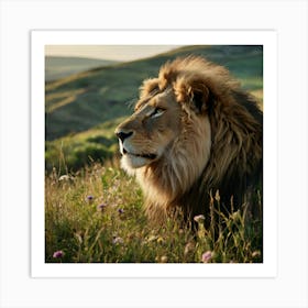 Lion In The Grass 2 Art Print