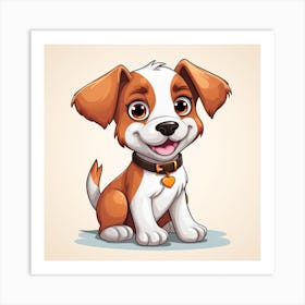 Cartoon Dog Illustration Art Print