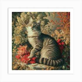 Cat Sitting On A Flower Art Print