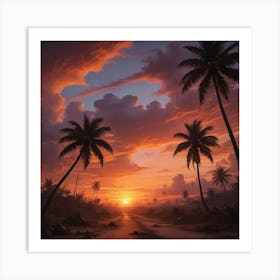 Sunset At The Beach 26 Art Print