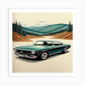 Green Car 5 Art Print