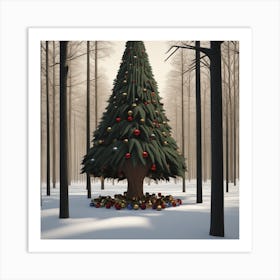 Christmas Tree In The Forest 31 Art Print