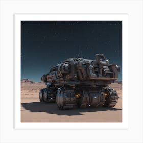 Futuristic Vehicle In Desert Art Print