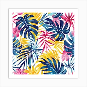 Tropical Leaves Seamless Pattern 9 Art Print