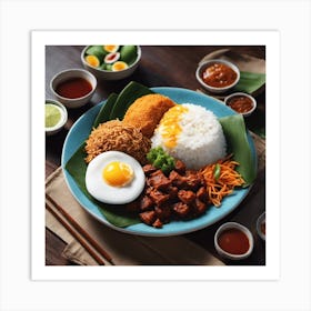 Malaysia on a Plate: The Classic Nasi Lemak Art Print