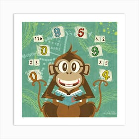 Monkey Business Math Class Print Art Art Print