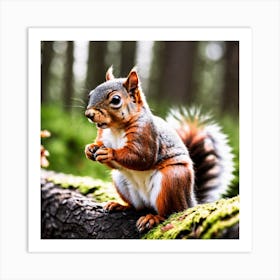 Squirrel In The Forest 113 Art Print