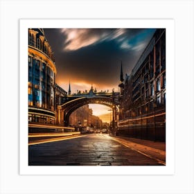 Sunset In London Art Print