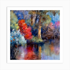 Forest By The Water Art Print