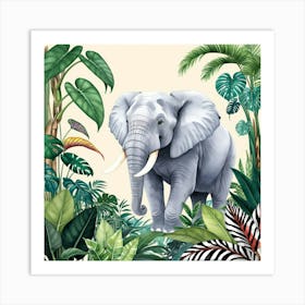 Garden Elephant Art Print