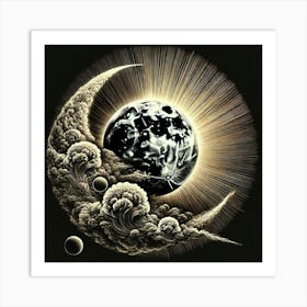 Moon And The Stars 1 Art Print