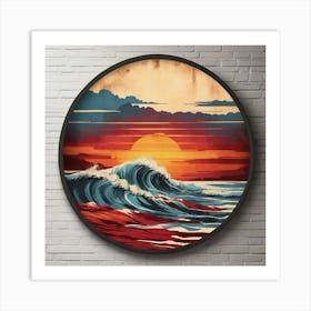 Sunset Over The Ocean Art Print