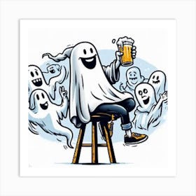 Halloween Ghosts Art Print