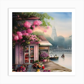 Shop By The Water Art Print