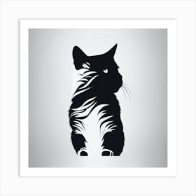 Silhouette Of A Cat 1 Art Print