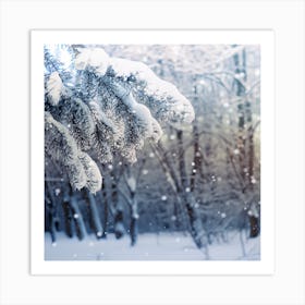 Winter Forest Background Art Print