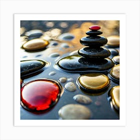 Pebbles In Water 1 Art Print