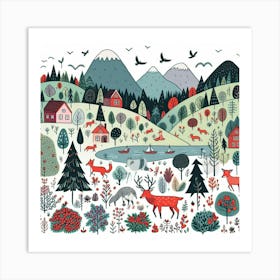 Scandinavian Art, Landscape 3 Art Print