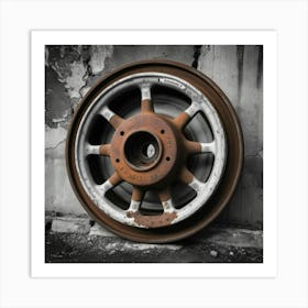 Rusty Wheel Art Print