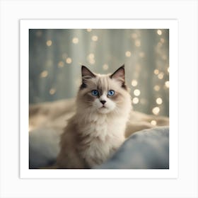 Portrait Of A Cat With Blue Eyes 1 Art Print