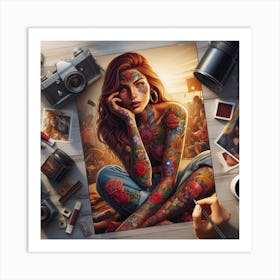 Tattooed Girl Art Print