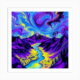 Purple River 3 Art Print