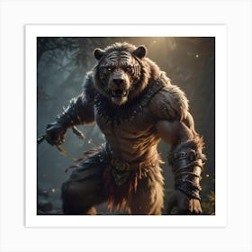 Bear Tiger Berserker Art Print