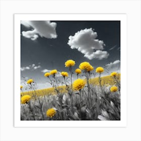 Field Of Yellow Dandelions Art Print