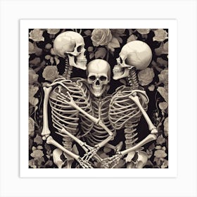 Skeleton Lovers 9 Art Print