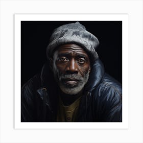 Portrait Of A Homeless Man Art Print