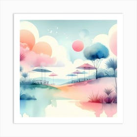 Watercolor Landscape 14 Art Print