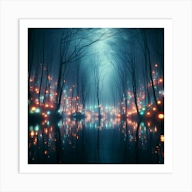 Dark Forest At Night 8 Art Print